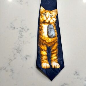 Steven Harris Cat and mouse tie handmade